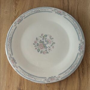 Lenox CHARLESTON Bone China Cake Plate Server 12 Inch Platinum Trim